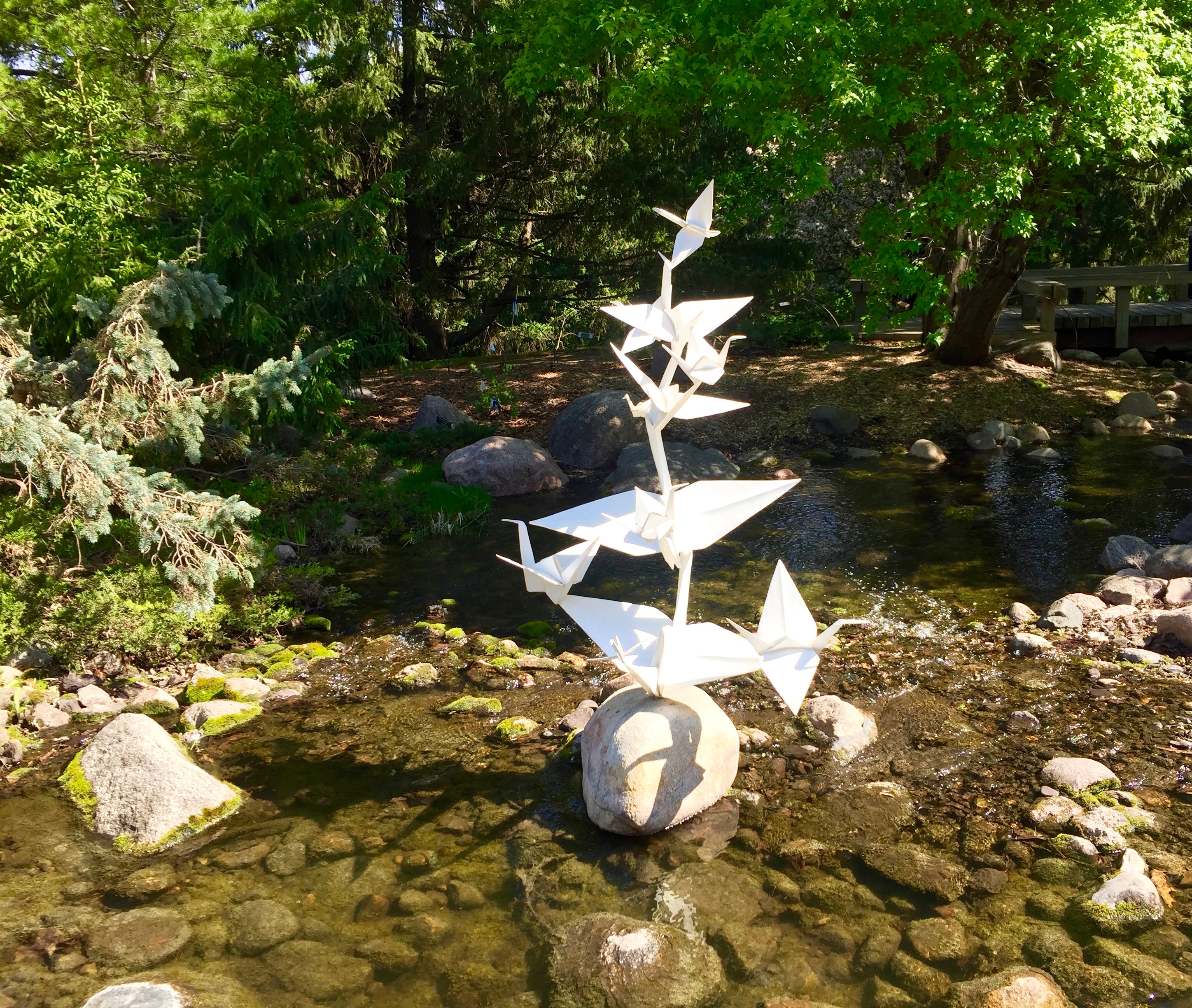 Origami in the Garden: Cranes